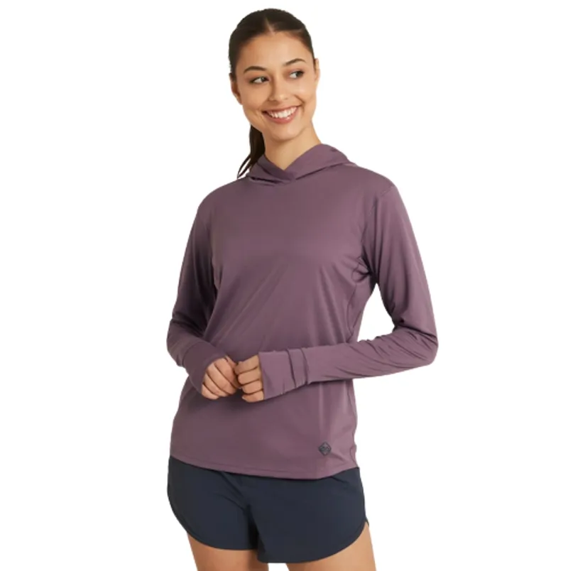 Kathmandu SUN-Stopper Women's Hooded L/S Top in Storm Cloud